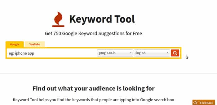 Keyword-Tool البحث عن الكلمات المفتاحية