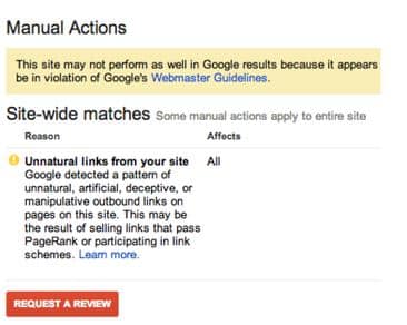عقوبة جوجل نتيجة الروابط المنشورة في موقعك